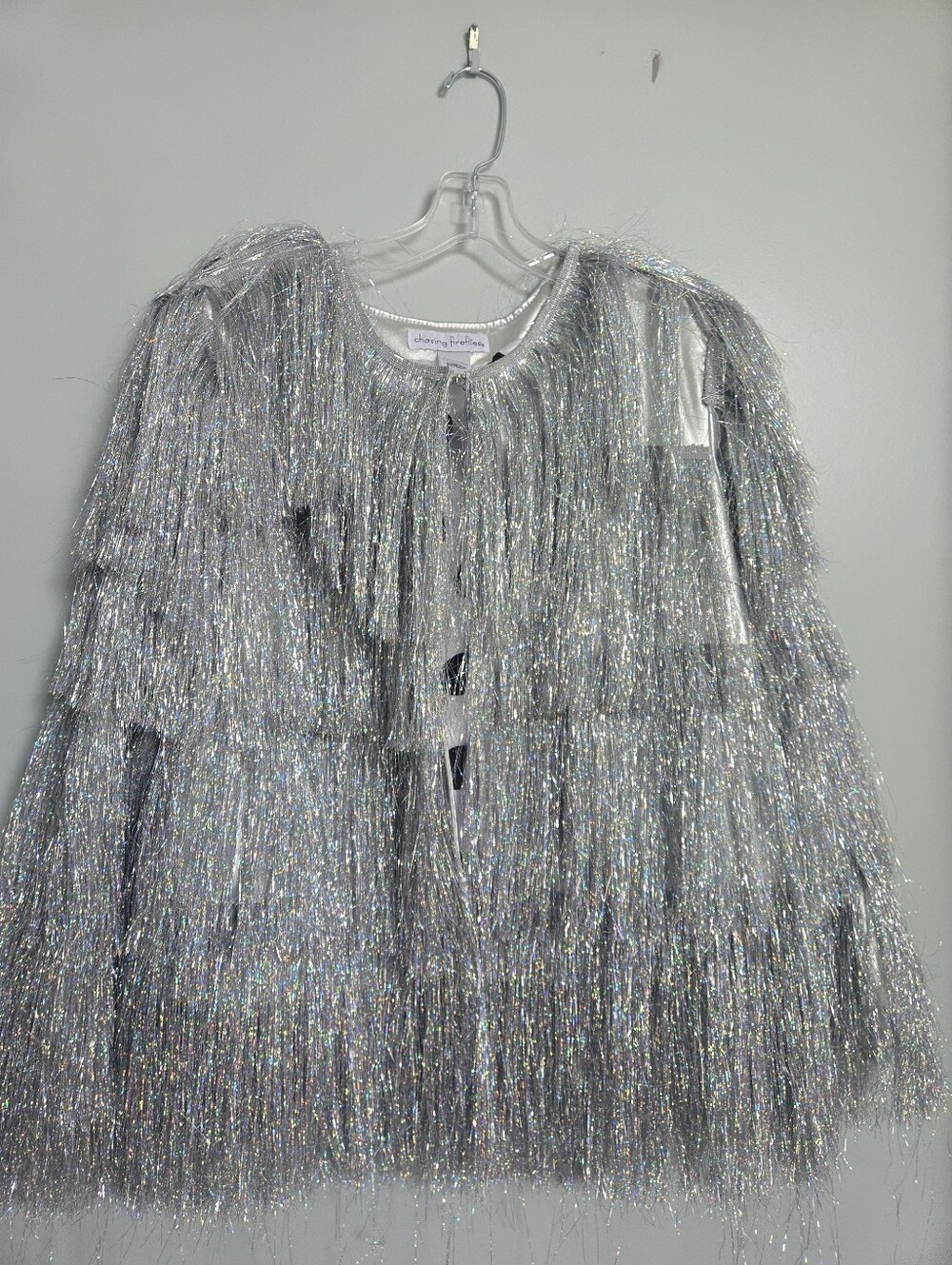 Silver Fringe Jacket Swiftie Adult